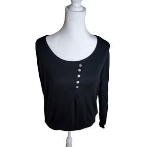 Black Sweater Womans Top Size L